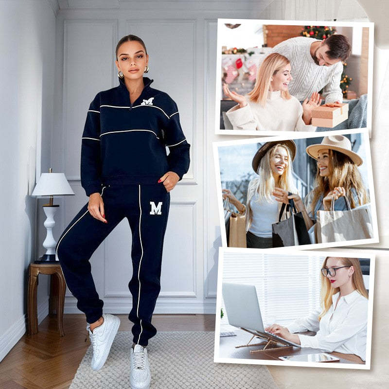 Womens 2 Piece Baggy Fashion Sweatpants With Pockets