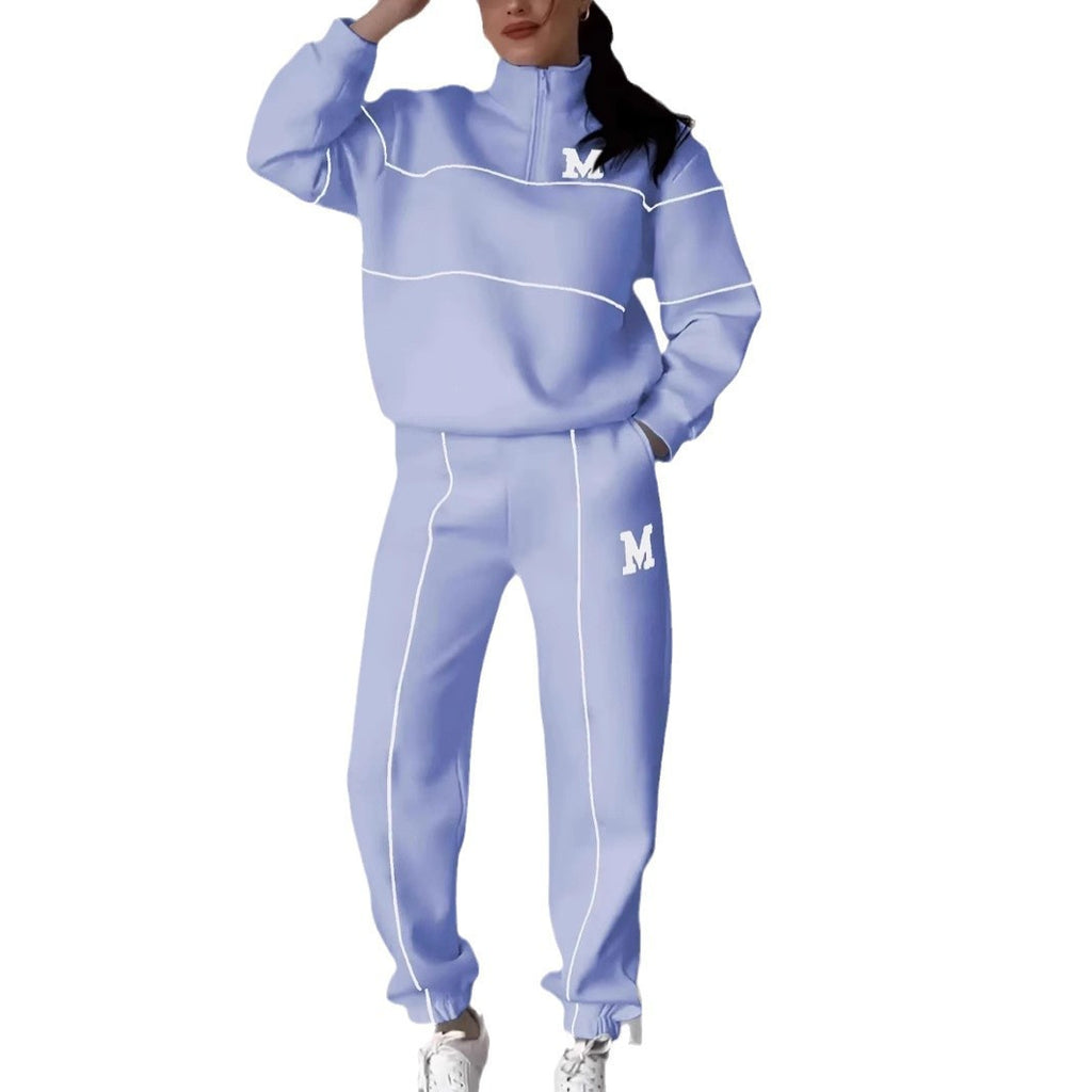 Womens 2 Piece Baggy Fashion Sweatpants With Pockets