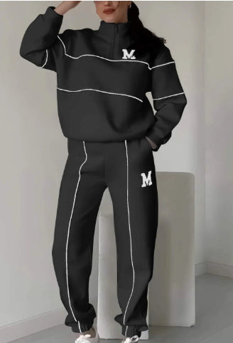 Womens 2 Piece Baggy Fashion Sweatpants With Pockets