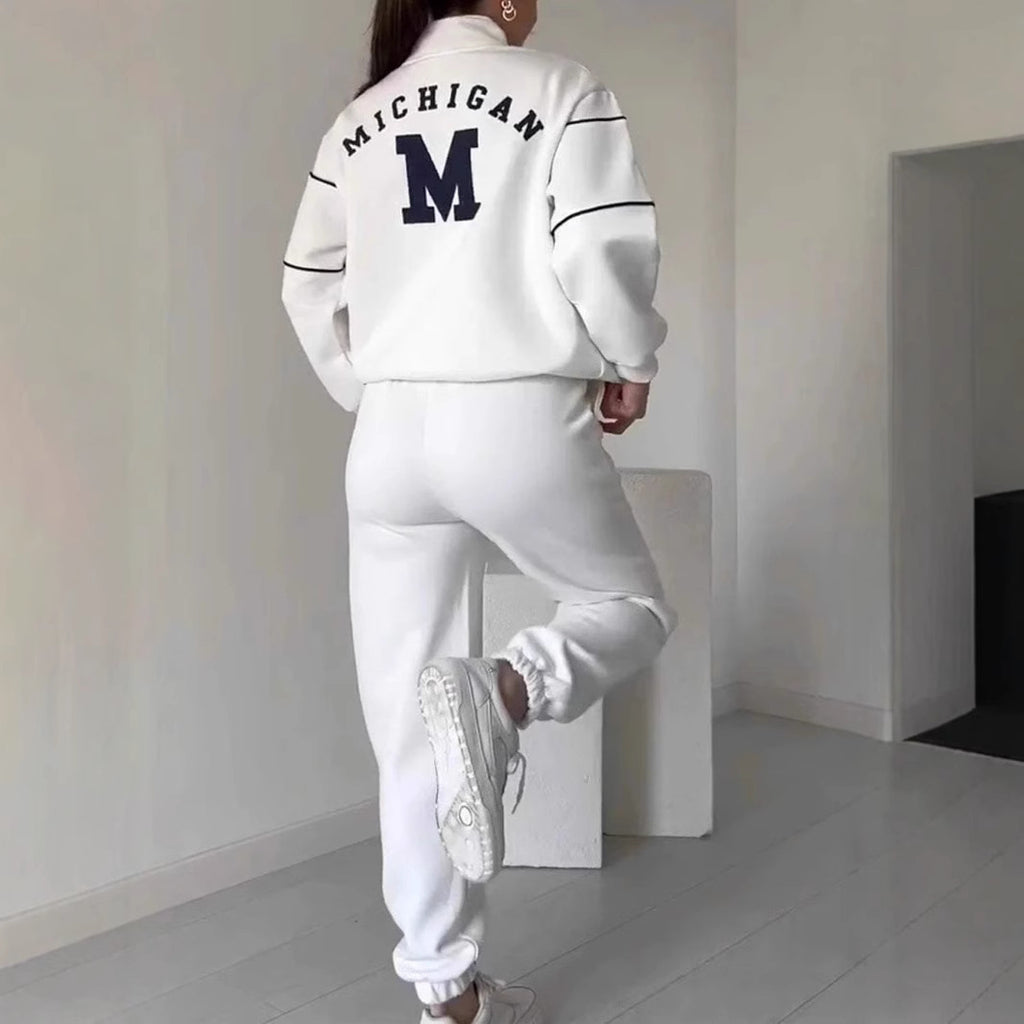 Womens 2 Piece Baggy Fashion Sweatpants With Pockets