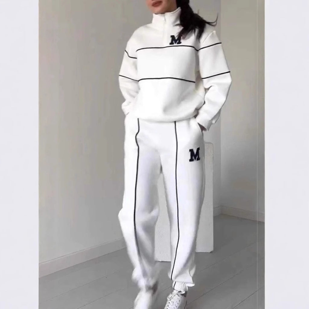 Womens 2 Piece Baggy Fashion Sweatpants With Pockets